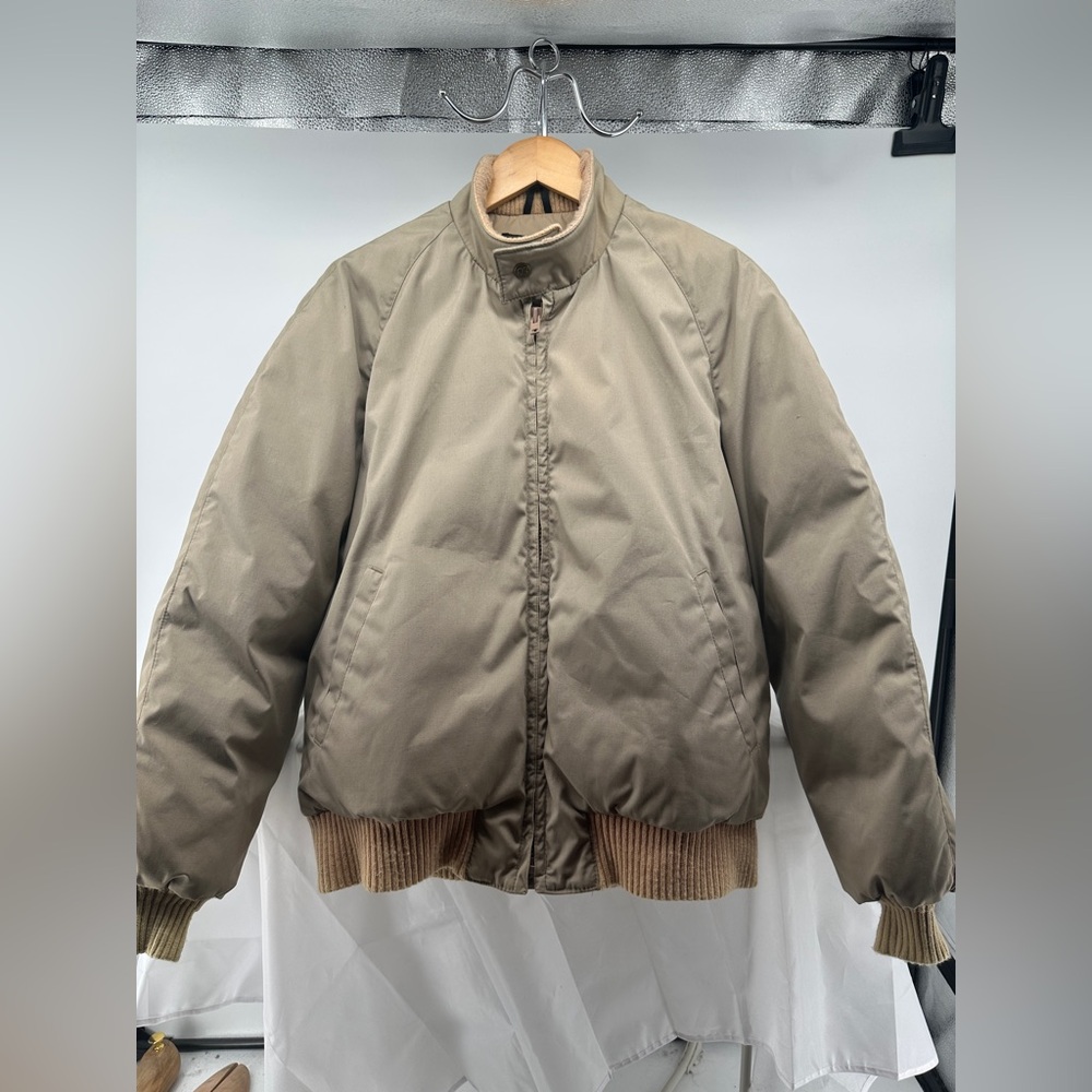 VTG EDDIE BAUER Men’s Goose Down Bomber USA Flight Jacket Pockets Zip Brown